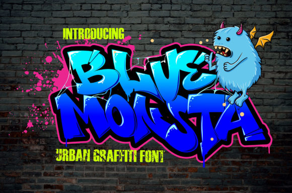 Blue Monsta: A Graffiti-Inspired Font for Bold Branding